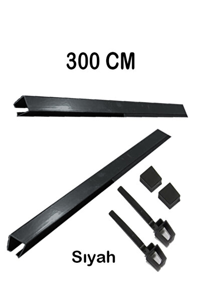 PERDE Mix 300 Cm Rustik Perde Askısı Için Alüminyum Ray (TEKLİ KORNİŞ) Kelepç...