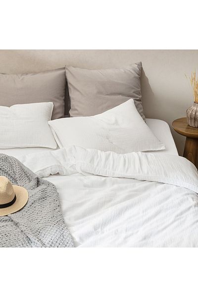 Madame Coco Marla Musselin-Bettbezug-Set für Doppelbett, elastisch