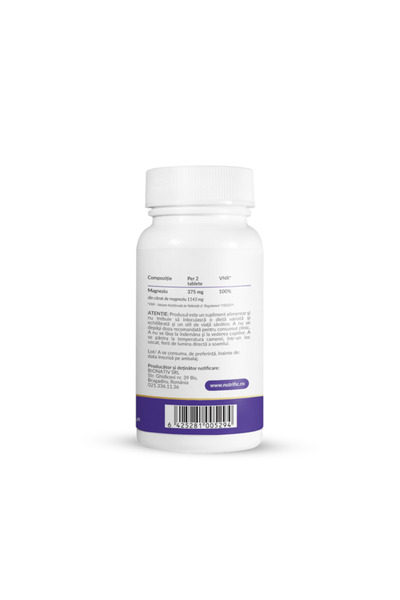 NUTRIFIC Magneziu citrat 1100mg 60tbl NUTRIFIC - rapid absorption, nervous and muscular system