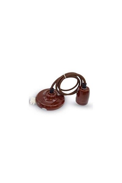 V-TAC Brown Porcelain Holder With Cable