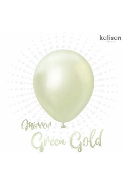 Deniz Party Store Chrome Green Gold Balloon 12 Inch 10 Pieces
