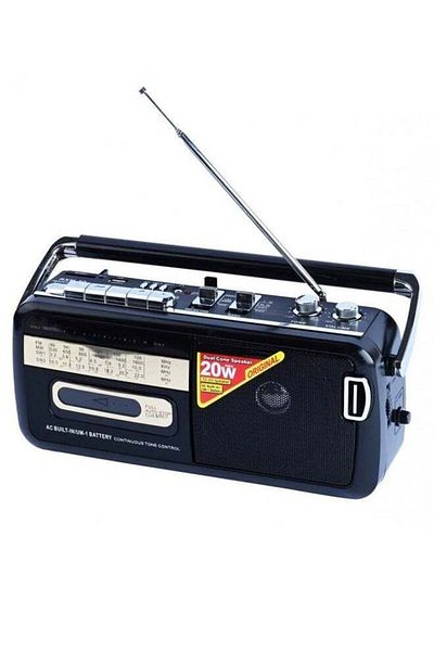 REFURA Radio Cassette Recorder 30W Black | Supports USB / FM / SW1 / SW2-4 Band / Earphone Jack M-50