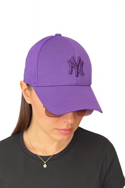 ZERAMİNE Unisex Baseball Ny Embroidered Hat Velcro Purple