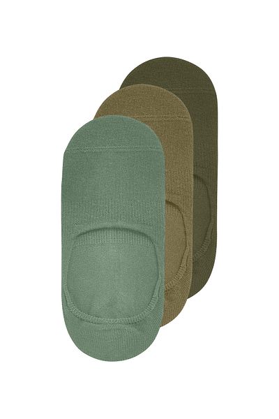 Calverton Socks 3-Piece Khaki/Grass Green/Water Green Bamboo Silicone Plain Women'S/Men's Ballerina Socks