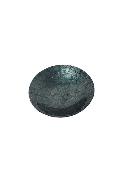 Generic Luxury glass serving dish, 100% Turkish, emerald green (diameter: 40 cm)