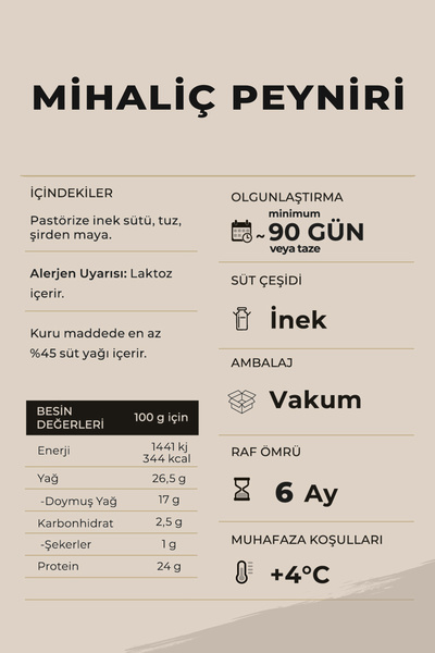 Ariste Mihaliç (KELLE) Peyniri 300 gr