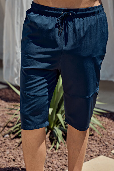 Remsa Mayo Reverse Zipper Men's Shorts Swimwear Rks-08 Navy