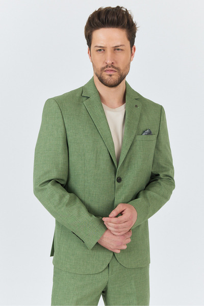 Frappoli Nipoye Men's Green 2-Piece Slim Fit Suit