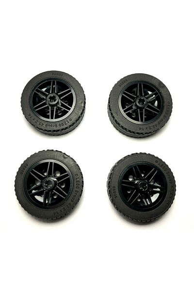 LEGO Technic Accessory Custom Moc Tire 43.2 X 14 Black Big Size Wheel Black 4 Rims