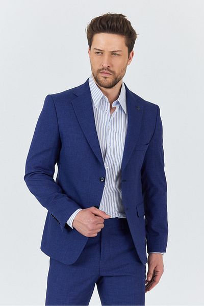 Frappoli Nipoye Men's Light Navy Blue 2-Piece Slim Fit Suit
