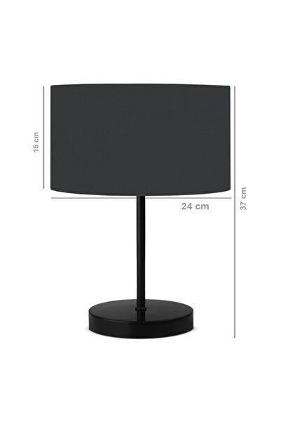 HOMİNG Antrasit Başlıklı Metal Gövdeli Abajur Ayd-2847