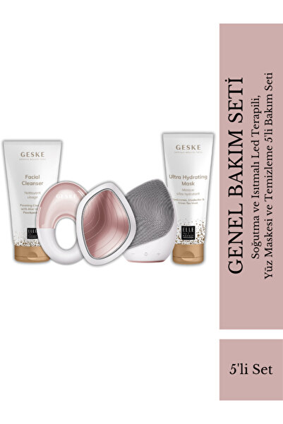 Geske Soğutma ve Isıtmalı Led Terapili, Yüz Maskesi ve Temizleme 5'li Bakım Setİ