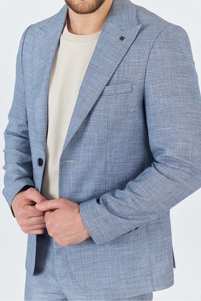 Frappoli Hero Men's Navy Blue Spring-Summer Jacket + Pants 2-Piece Suit