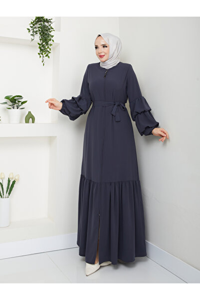 ESRE GİYİM Moda Esre Fashion Hijab Clothing Medina Silk Gathered Ferace