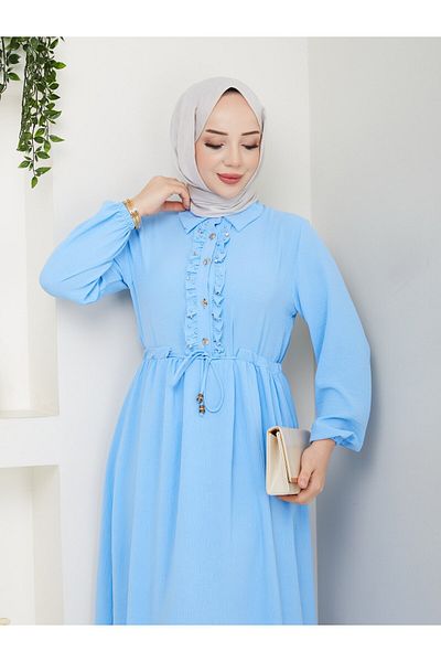 BURCU TESETTÜR Brc1154 Front Pate Stone Dress