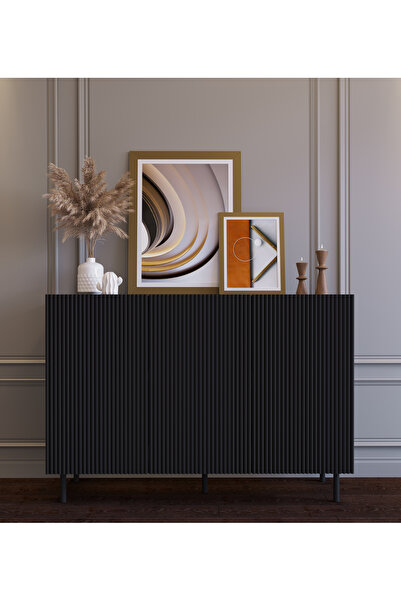 Genel Markalar Şıklığın ve Fonksiyonelliğin Buluştuğu Çizgi Kapaklı Mdf Konso...