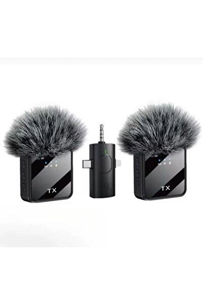 Genel Markalar Kablosuz Yaka Mikrofonu Tip-C Android Kamera IPhone Stüdyo Mikrofonu için Ses Video Canlı Yayın Oyun