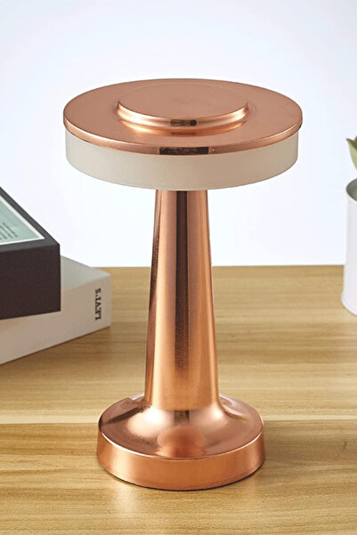 Horoz Mio Oslo Masa Lambası Dekoratif Metal Rose Gold Renk Kablosuz Ledli 5v ...