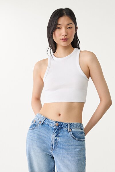 Stradivarius Pack Of 2 Basic Ribbed Crop Tops