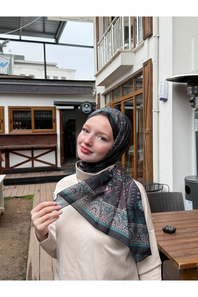 MODA Modal Soft Serisi Etnik Desen Şal Siyah