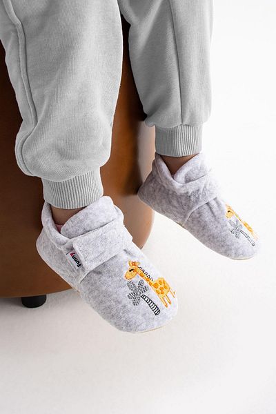 Funny Baby Embroidered Comfortable Slippers Flexible Ergonomic Soft Sole Special Design Organic Comfortable