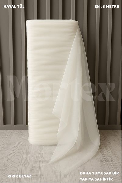 Mortex Tul Alb Negru Vis 100x300 cm | Țesătură pentru logodnă, henna, nuntă, pachet, ușă și ornament de petrecere