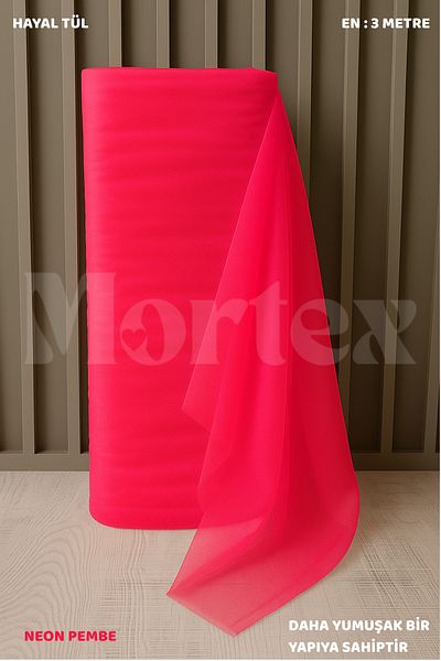 Mortex Νέον Ροζ Τούλι 100x300 εκ | Ύφασμα για αρραβώνα, Χένα, Γάμος, Πακέτο, Πόρτα και Στολίδι για πάρτι