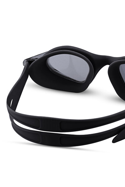 Telvesse Large Boy Pro Silikon Yetişkin Yüzücü Gözlüğü Buğu Yapmaz Ve Su Geçirmez Siyah