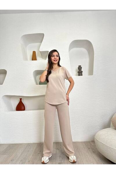 Devesta Moda Modal Fabric V-Neck Lycra Άνετο casual και κομψό κάτω μέρος - Σετ αθλητική φόρμα