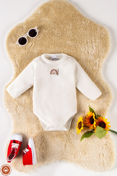 miniel organic Unisex 100% Organic Cotton 3-6-9-12 Months Long Sleeve Baby Bo...