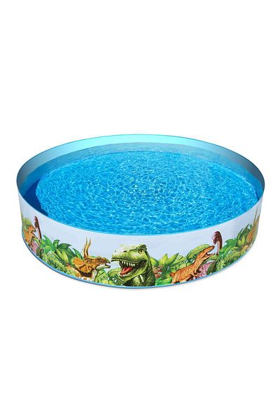 BESTWAY Piscina Bestway Dinosaur 55022, supraterana, rotunda, fara cadru, 183 x 38 cm, pentru copii