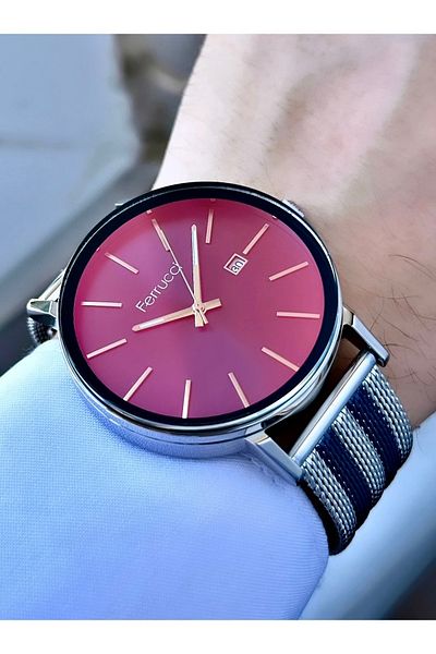 Ferrucci   Men's Calendar Straw Cord Wristwatch