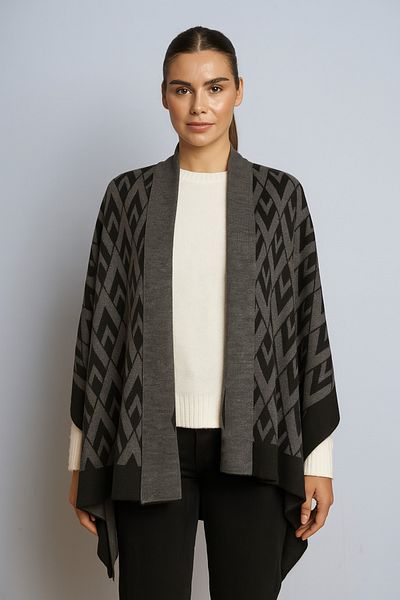 Sebir Moda Knitwear V Patterned Shawl