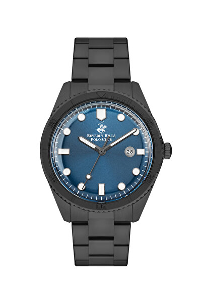 Beverly Hills Polo Club ساعة بيفرلي هيلز بولو كلوب للرجال بمينا زرقاء تناظرية - BP3407X.090