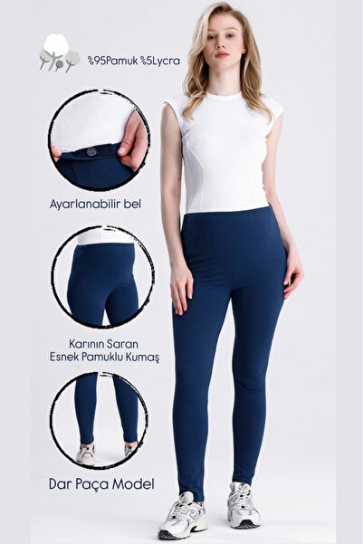 KATLİN MATERNİTY WEAR Βαμβακερό κολάν εγκυμοσύνης με ρυθμιζόμενο ύψος μέσης