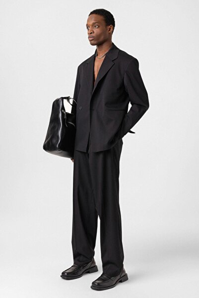 Vamos Tek Düğme Oversize Takım Elbise Siyah