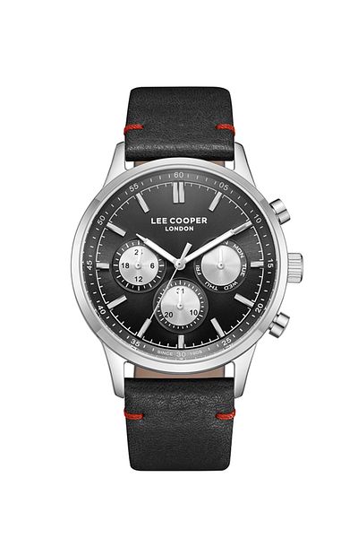 Lee Cooper LC08001.351 Men Multi Function Display Watch & Leather Strap Silver
