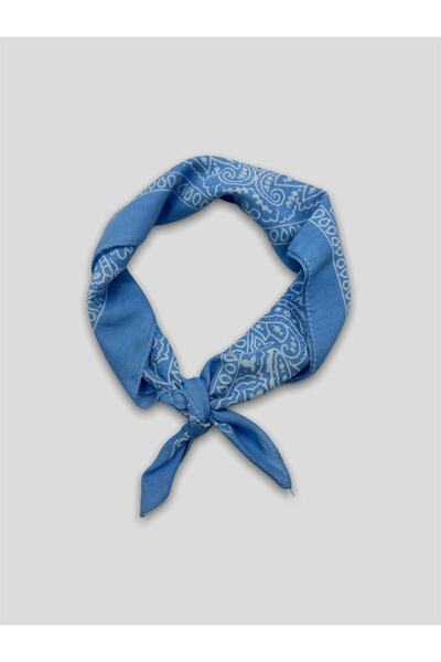 Goldmine Bandana unisex cu model etnic 100% bumbac albastru