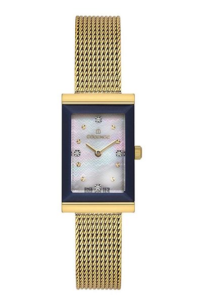Essence D1213.129 Stone Design Wicker/Steel Cord Rectangular Dial Steel Case 5 Atm Water Resistant