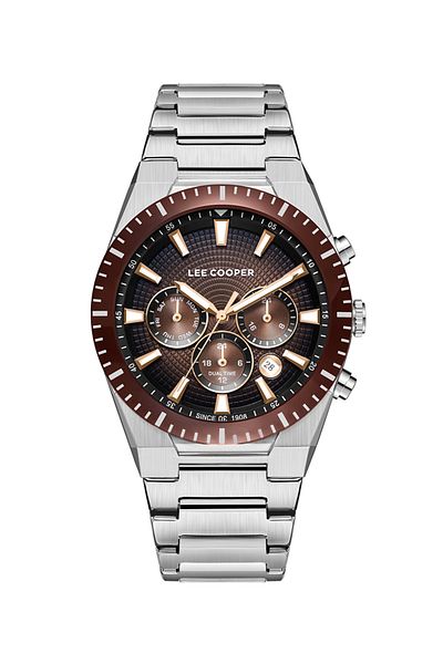Lee Cooper LC08100.340 Men Multi Function Display Watch & Metal Strap Silver