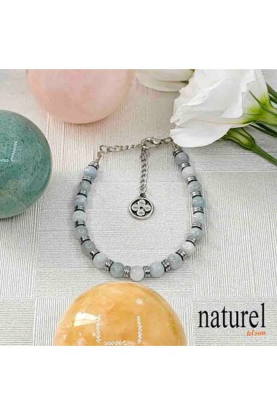 Naturel Tılsım Aquamarine Natural Stone 6mm Bracelet