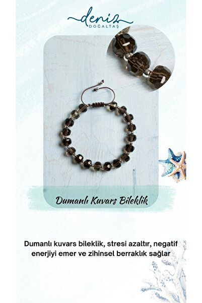 Deniz Doğal Taş سوار كوارتز سموكي معتمد من قطع الوجه - نظافة الطاقة