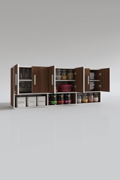 Kenzlife Hazır Mutfak Liberato Cvz 060*150*32 Mutfak Banyo Dolabı Kapaklı Raflı