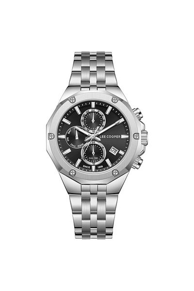 Lee Cooper LC08104.350 Men Multi Function Display Watch & Metal Strap Silver