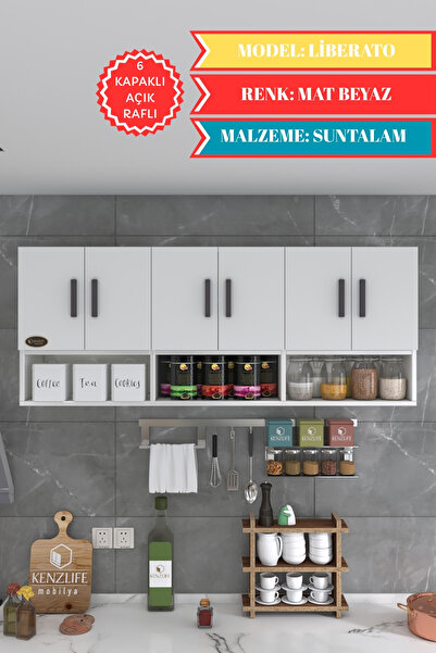 Kenzlife Hazır Mutfak Liberato Byz 060*150*32 Mutfak Banyo Dolabı Kapaklı Raflı
