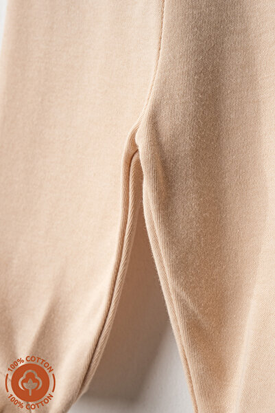 Miniel Unisex Baby Baby Printed Combed Organic Cotton 0-6 Months Baby Pants with Booties Single Bottom Set of 2