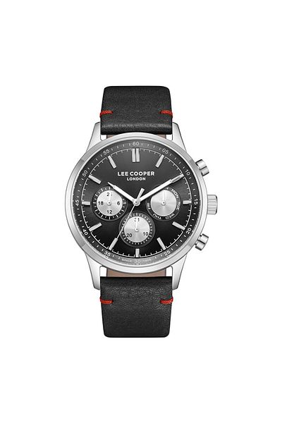 Lee Cooper LC08001.351 Men Multi Function Display Watch & Leather Strap Silver