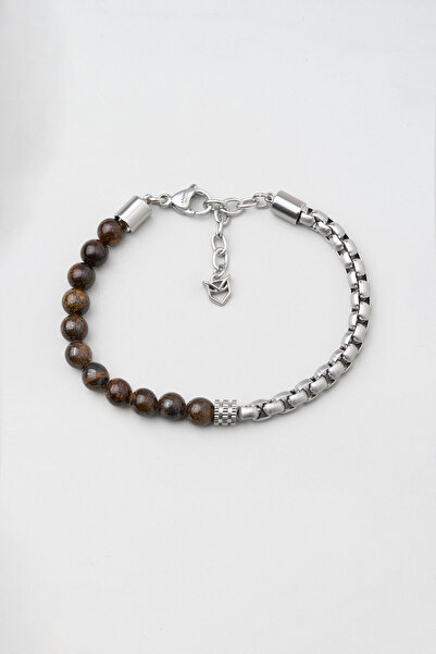 So CHIC... Jasper Taşlı Çelik Erkek Bileklik