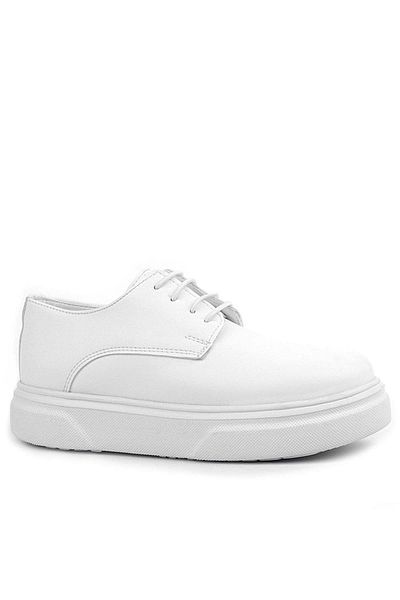 Rakerplus Pantofi clasici pentru copii Derby White Skin cu talpă înaltă