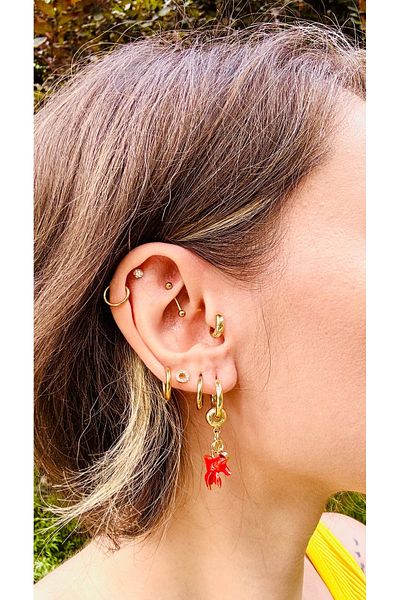 Markiz Takı Red Fish Earrings